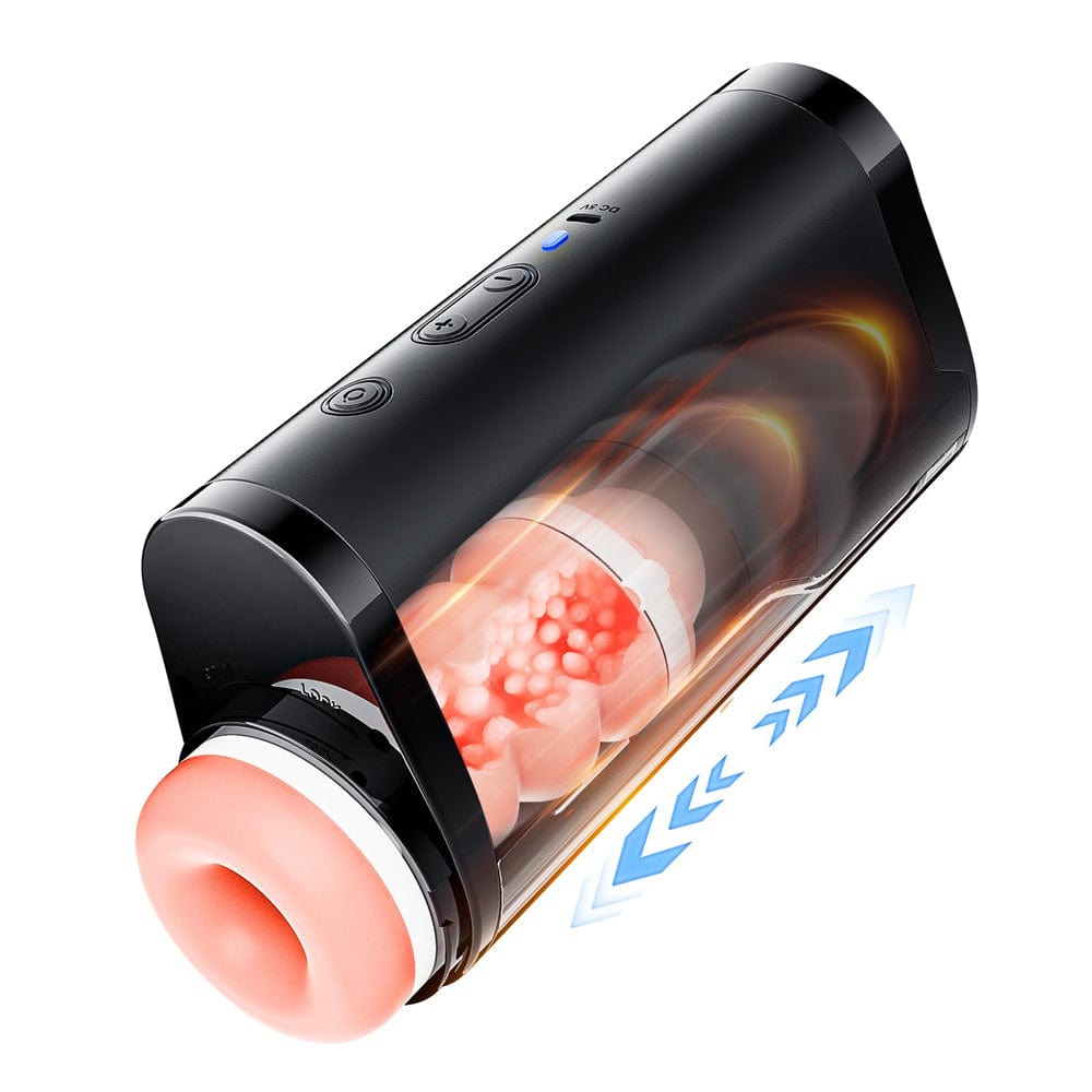 Masturbador automático telescópico de bolsillo para estimulación del pene con copa grande 