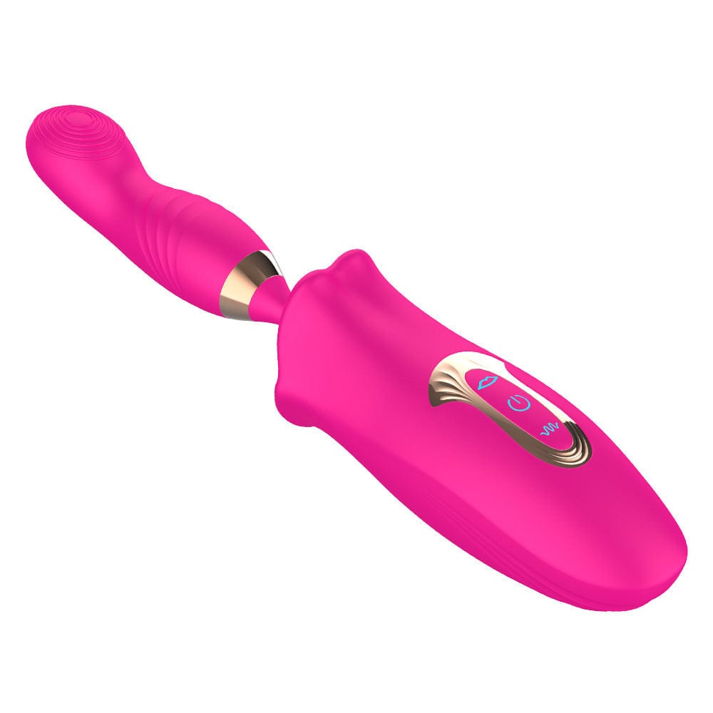 Vibrilo Rose Muncher Bite, G-punkta klitora stimulilo, vaginsuĉa masturbatoro 