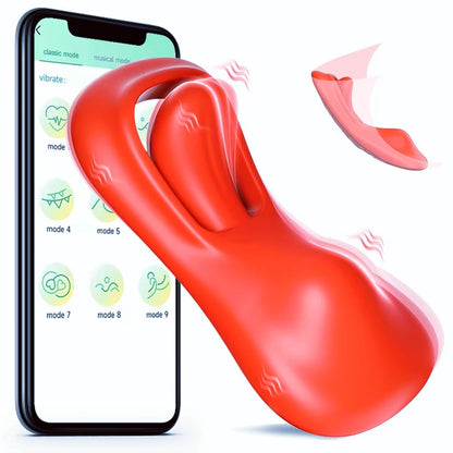 Lango-Portebla Klitora Stimula Vibrilo kun Teleregilo kaj APP-Regilo