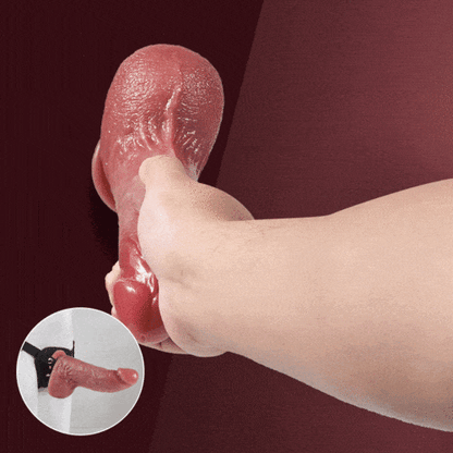 Consolador anal realista Derek Curved Glans con lubricante gratuito, estimulación de los puntos P y G, calentamiento y vibración.