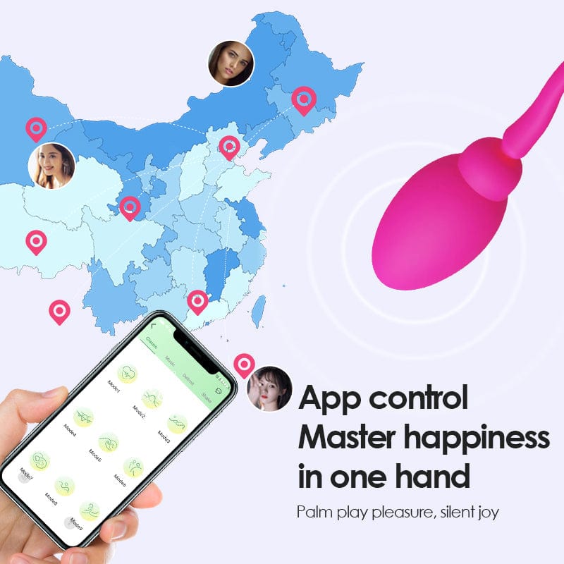 Vibrador de huevo saltarín Tadpole con control remoto para el punto G femenino con aplicación