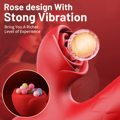 Rose 7 Puŝanta Skuanta Klitora Stimulilo G-punkta Vibrilo