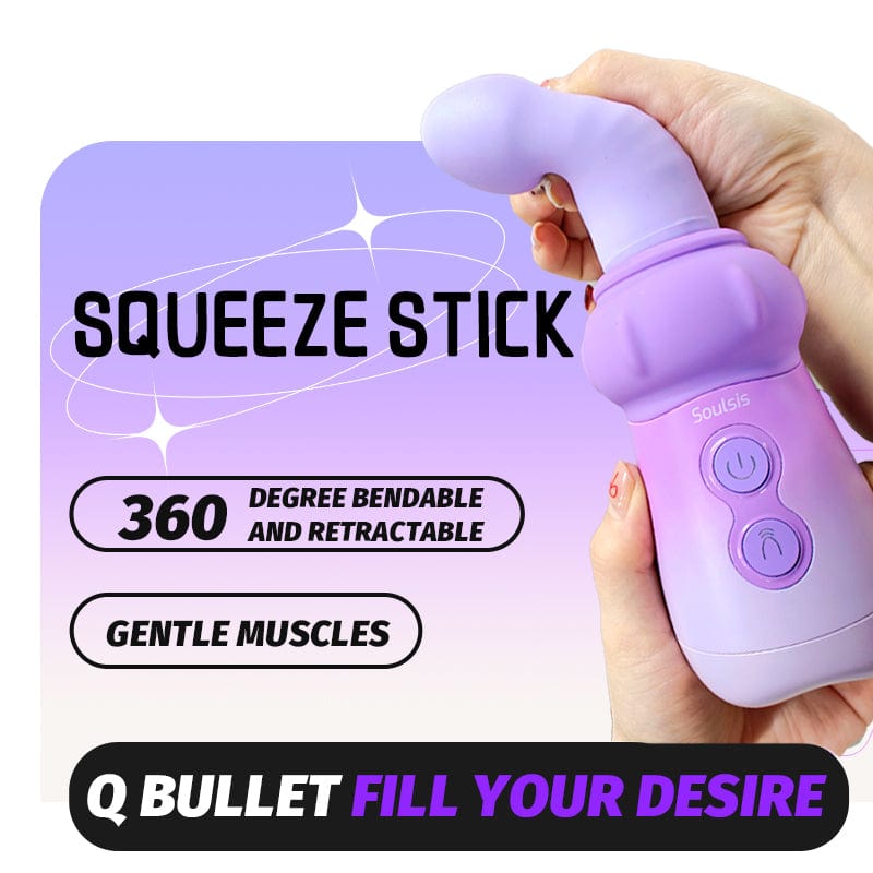 Soulsis Pinĉa Fungo-Dildo-Vibrilo Kun 5cm Teleskopaj kaj Vibraj Reĝimoj
