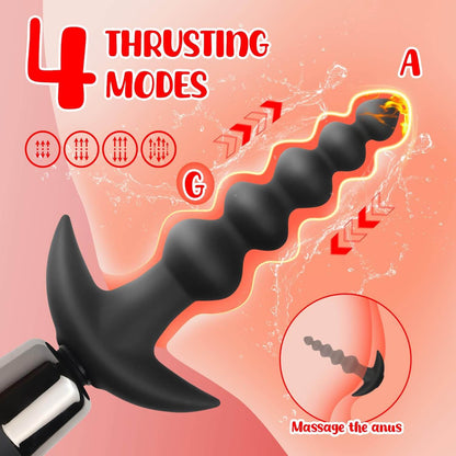 Consolador vibrador de empuje multifunción de mano