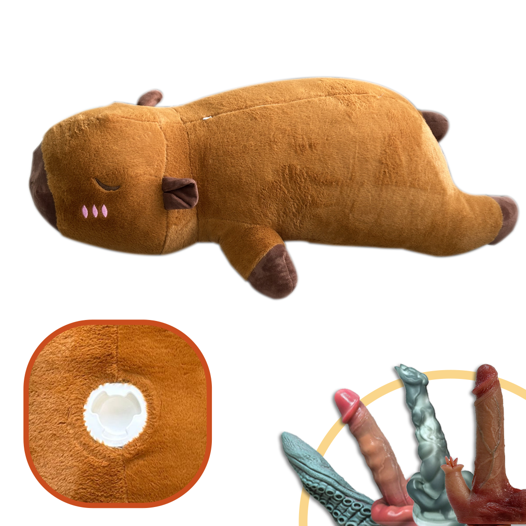 Máquina de consolador de peluche, juguete sexual con control remoto para lamer y empujar.