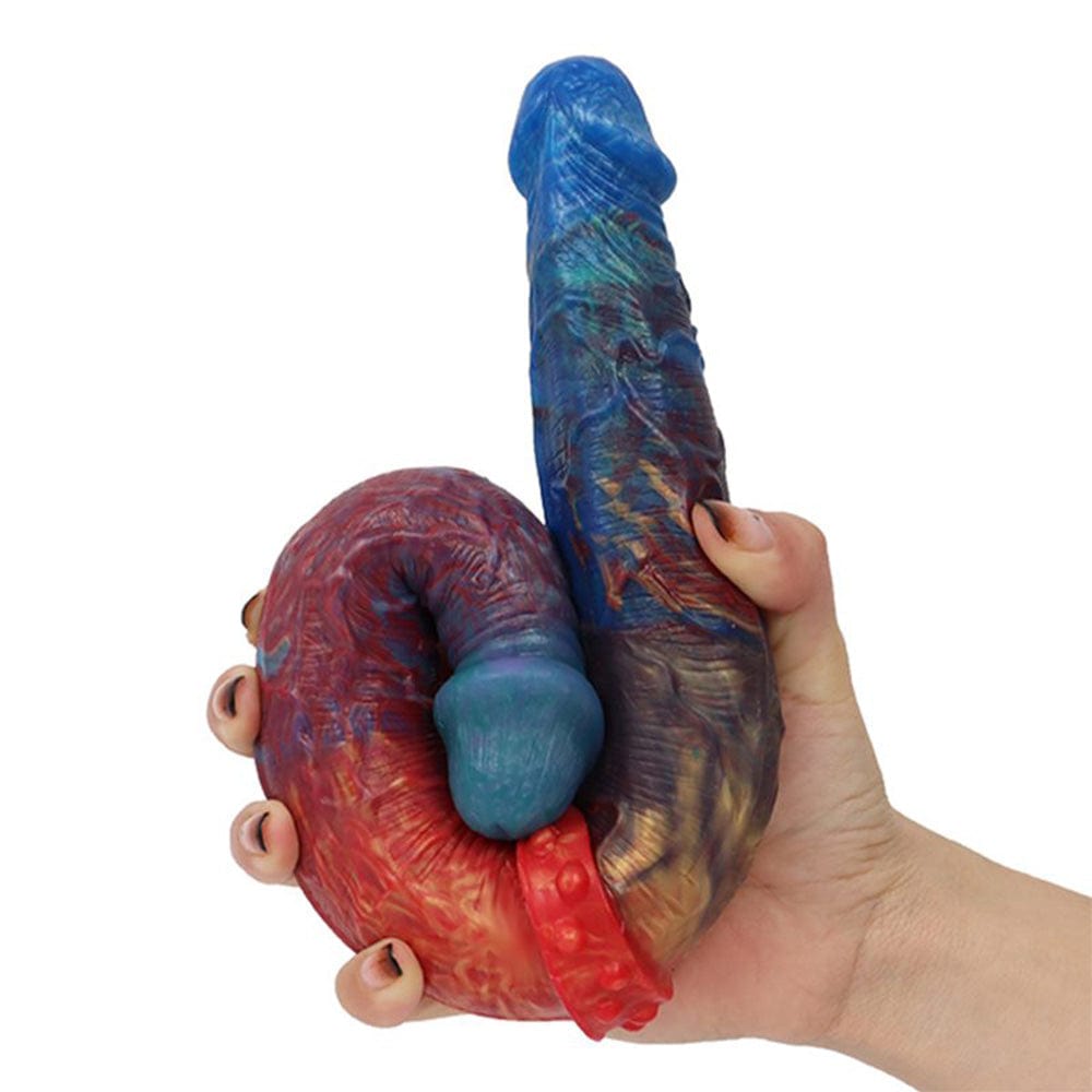 Consolador anal de silicona líquida de doble punta y colorido