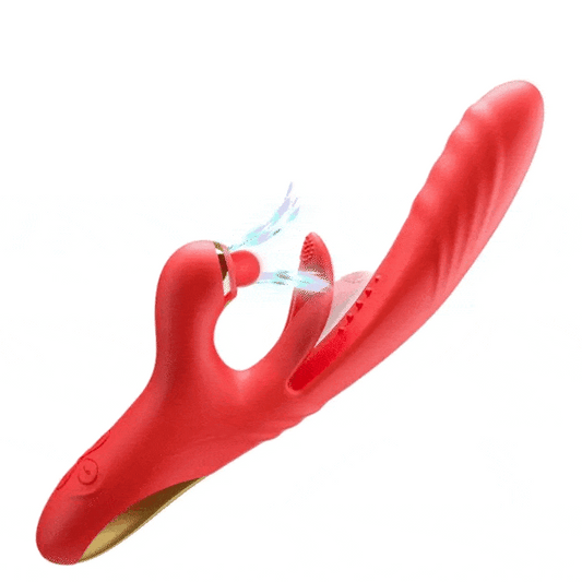 5 IN 1 Thrusting Vibrator with Licking, Warming & Clit Tapping