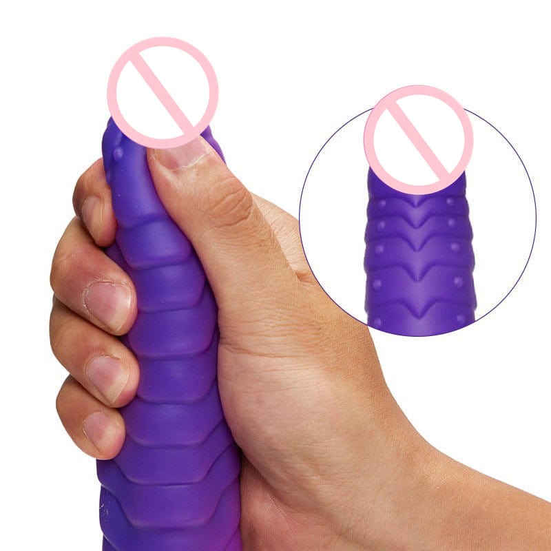 Consolador telescópico de silicona realista con pene falso grande y vibrador 