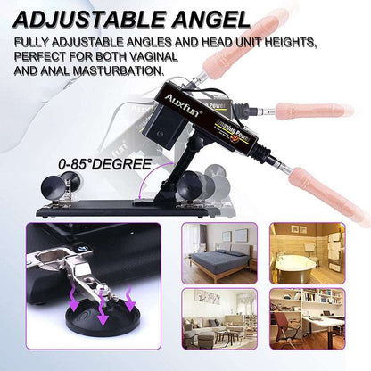 Máquina sexual automática con dispositivo de empuje y pistola con 6 accesorios