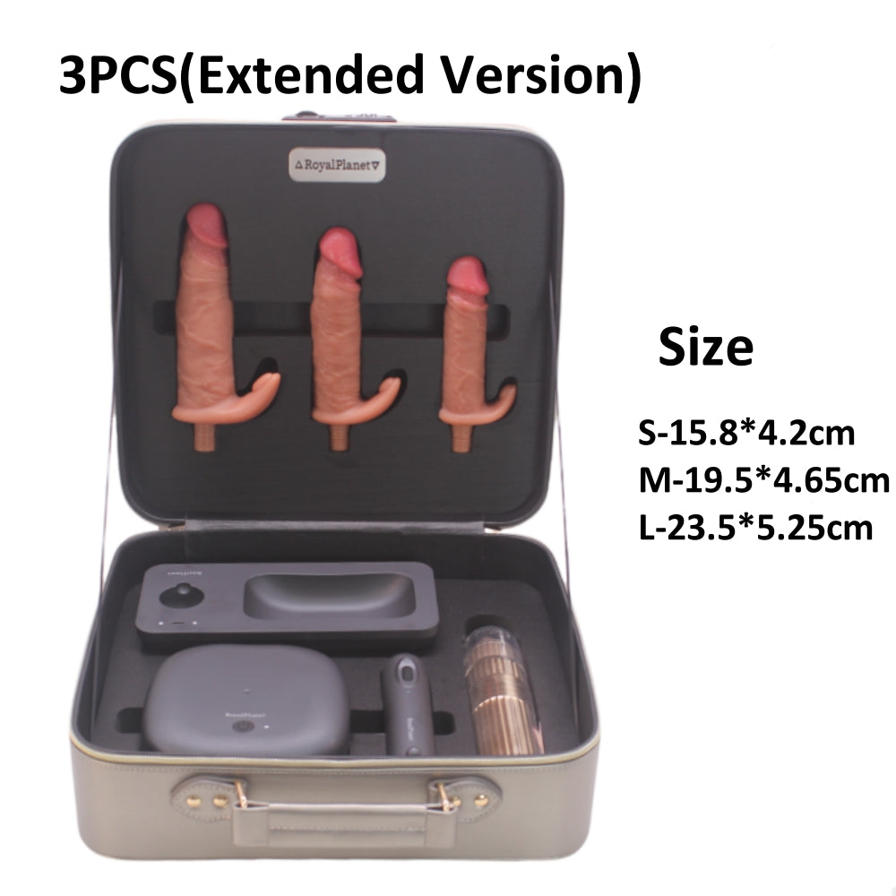 Consolador vibrador con empuje automático, máquina sexual con caja de almacenamiento