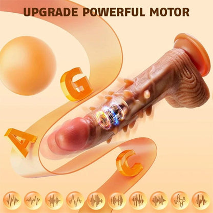 3 Puŝoj &amp; 9 Vibrado G-Punkta Anala Stimulado Varmiga Dildo