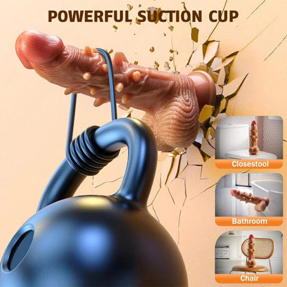 Consolador con calefacción para estimulación anal del punto G con 3 empujes y 9 vibraciones