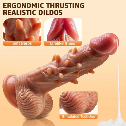 Consolador con calefacción para estimulación anal del punto G con 3 empujes y 9 vibraciones