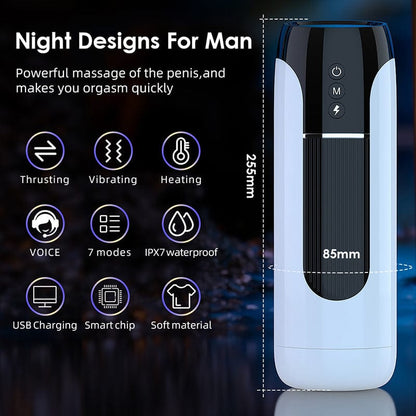 Plene Aŭtomata Vira Teleskopa Vibranta Masturbatoro
