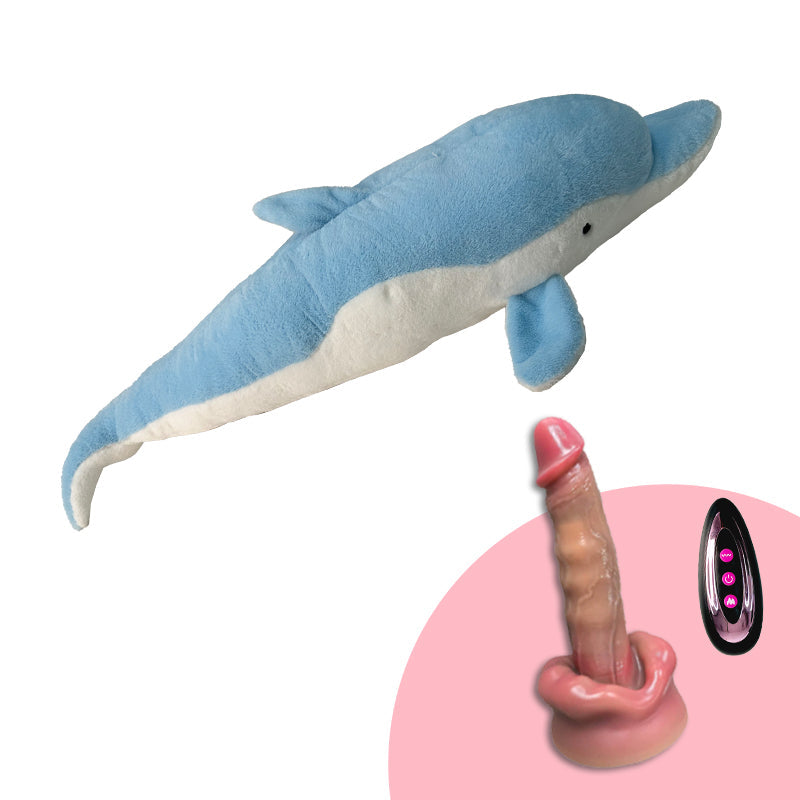 Máquina de consolador de peluche, juguete sexual con control remoto para lamer y empujar.
