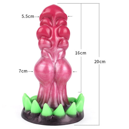 Diente de lobo realista y surrealista, consolador luminoso de silicona con ventosa.