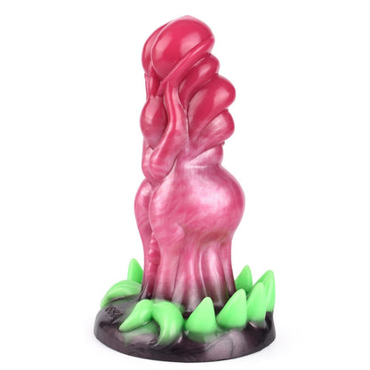 Diente de lobo realista y surrealista, consolador luminoso de silicona con ventosa.