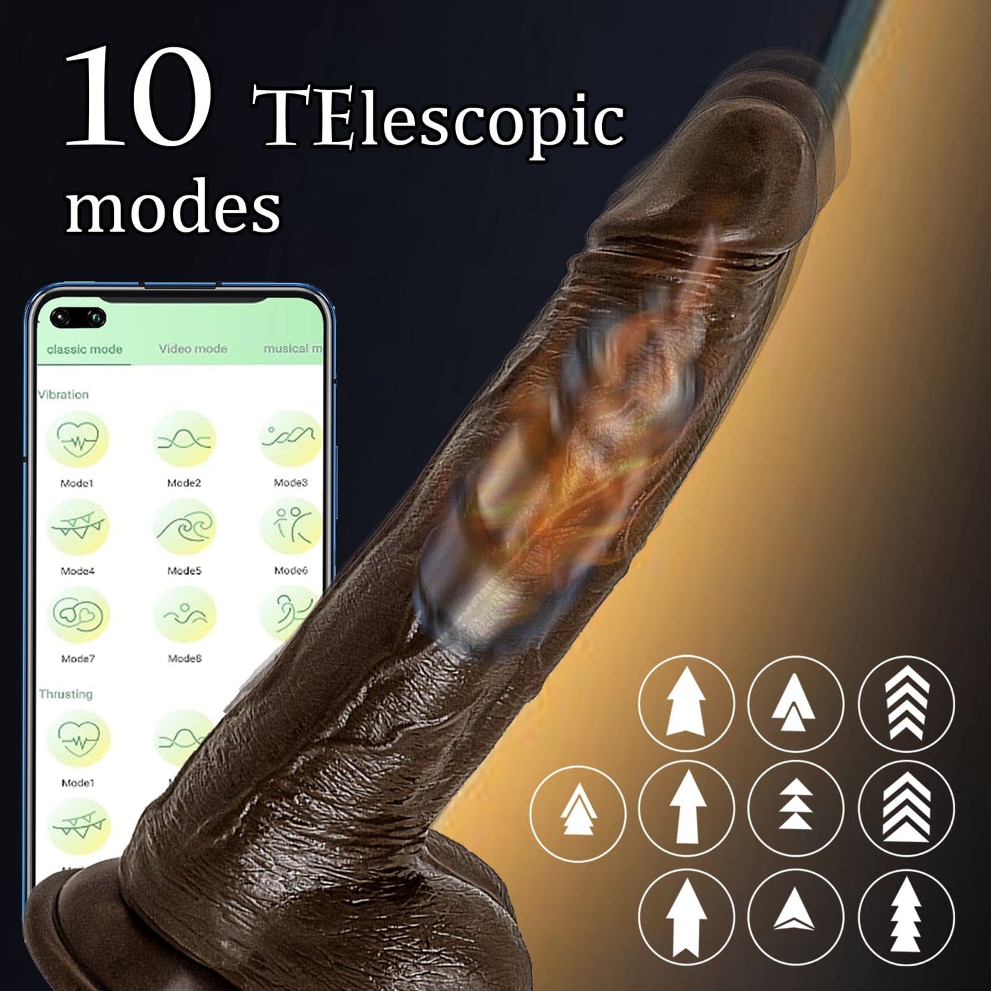 8,6-cola vibranta puŝa svingo dildo dika longa vivsimila kun teleregilo