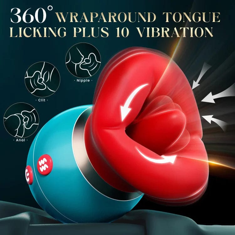 3 en 1 Aplikaĵa Teleregilo Grandbuŝa Vibrilo Kun 360° Langolekado &amp; Suĉado &amp; Vibrado