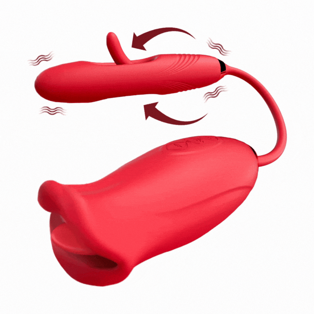 Vibrilo Rose Muncher por Lipoj kaj Lango kun Frapeta Vibrilo 