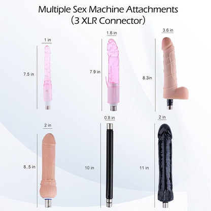 Máquina sexual automática con dispositivo de empuje y pistola con 6 accesorios