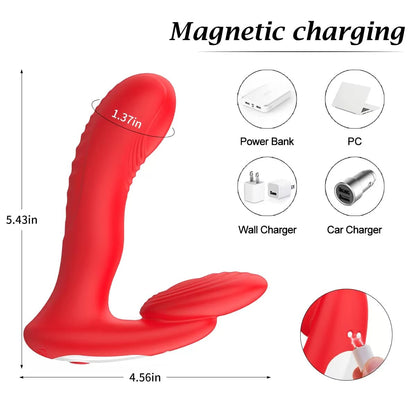 Teleregilo Silikona Vibrilo 10 Vibrada Hejtado Prostata Masaĝilo