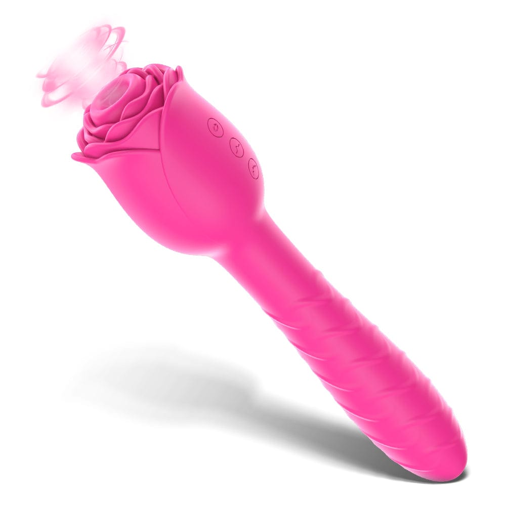 Vibrador telescópico 3 en 1 Scarlet D3621 con mango de succión y descarga eléctrica 