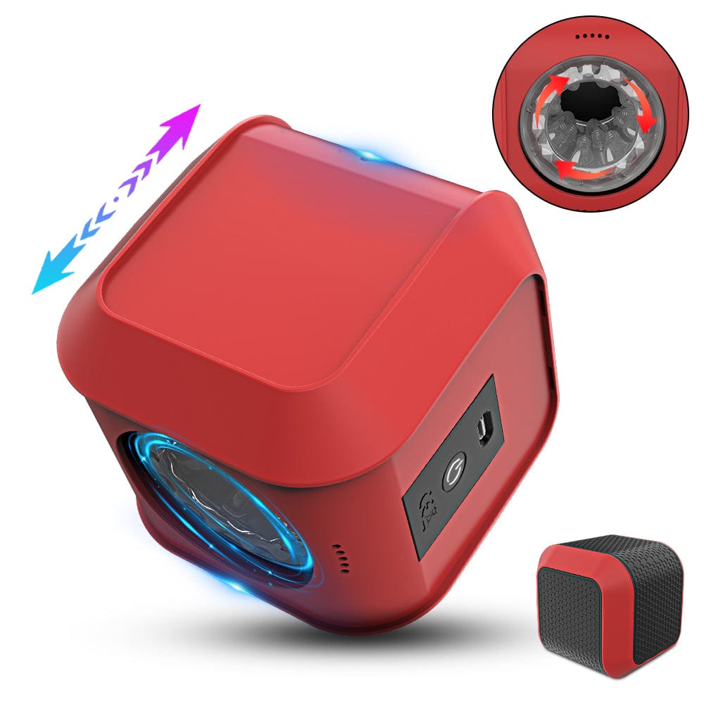 Magic Cube - Masturbador masculino con rotación de empuje, resistente al agua 