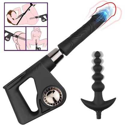 Consolador vibrador de empuje multifunción de mano