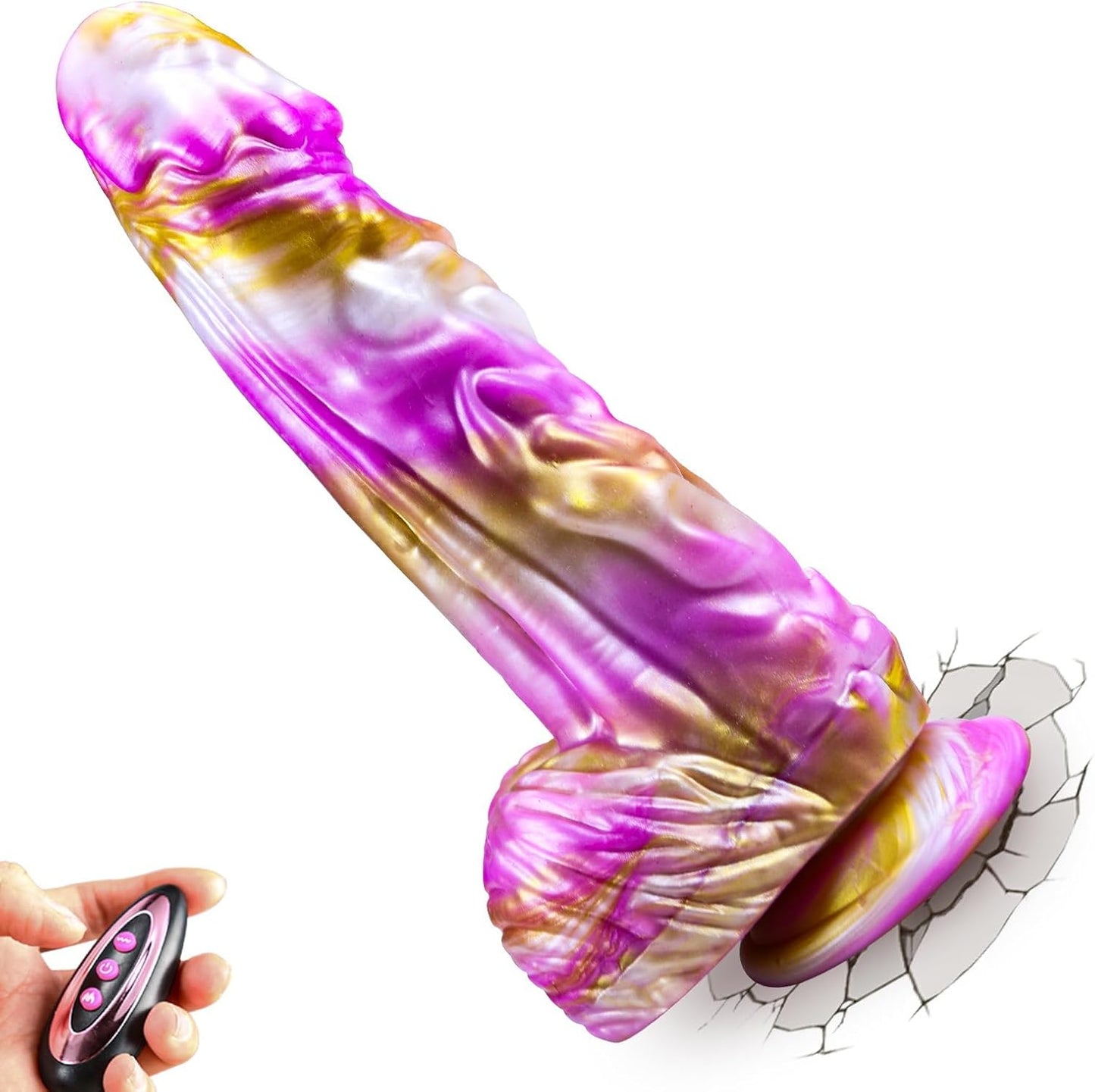 9-cola grandega monstra fantazia dildo puŝanta vibrilo