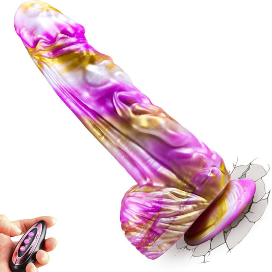 9-cola grandega monstra fantazia dildo puŝanta vibrilo