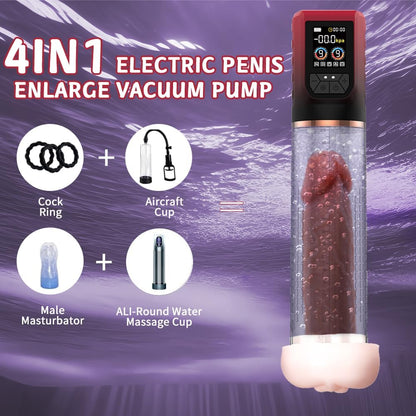 3 En 1 Penis Enlarger Extender Pump Male Masturbator