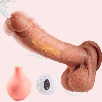Consolador vibrador de silicona de 9 pulgadas con control remoto y 7 modos de vibración.