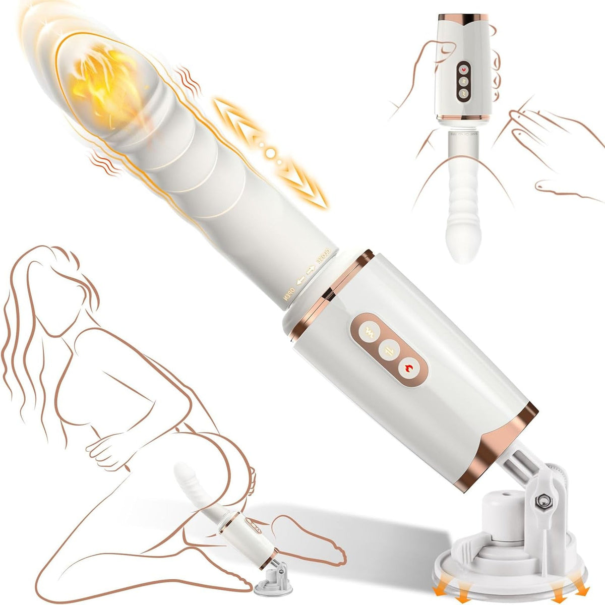 Vibrilo Honey 7 Thrusting Heating Sex Machine kun Suĉilo