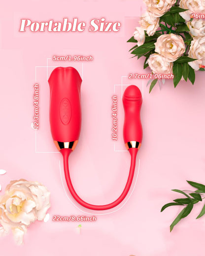 Rose Muncher Powerful Sucking Vibrator Dildo Women's Tongue Licking