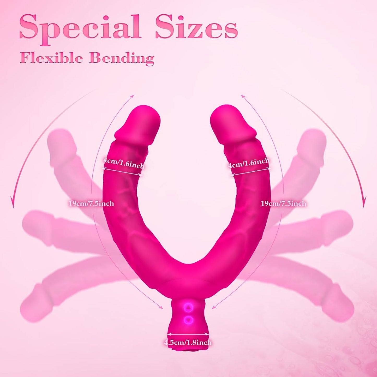 Consolador anal vibrador de doble punta con forma de rosa y 10 modos de vibración