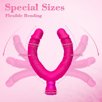 Consolador anal vibrador de doble punta con forma de rosa y 10 modos de vibración