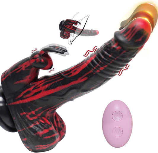8.26-cola Kunikla Puŝo-Rotacia Realisma Dildo Klitora G-Punkta Vibrilo