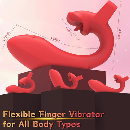 Finger Vibrator Rose Tongue Licking Clitoris G Spot Vibrator