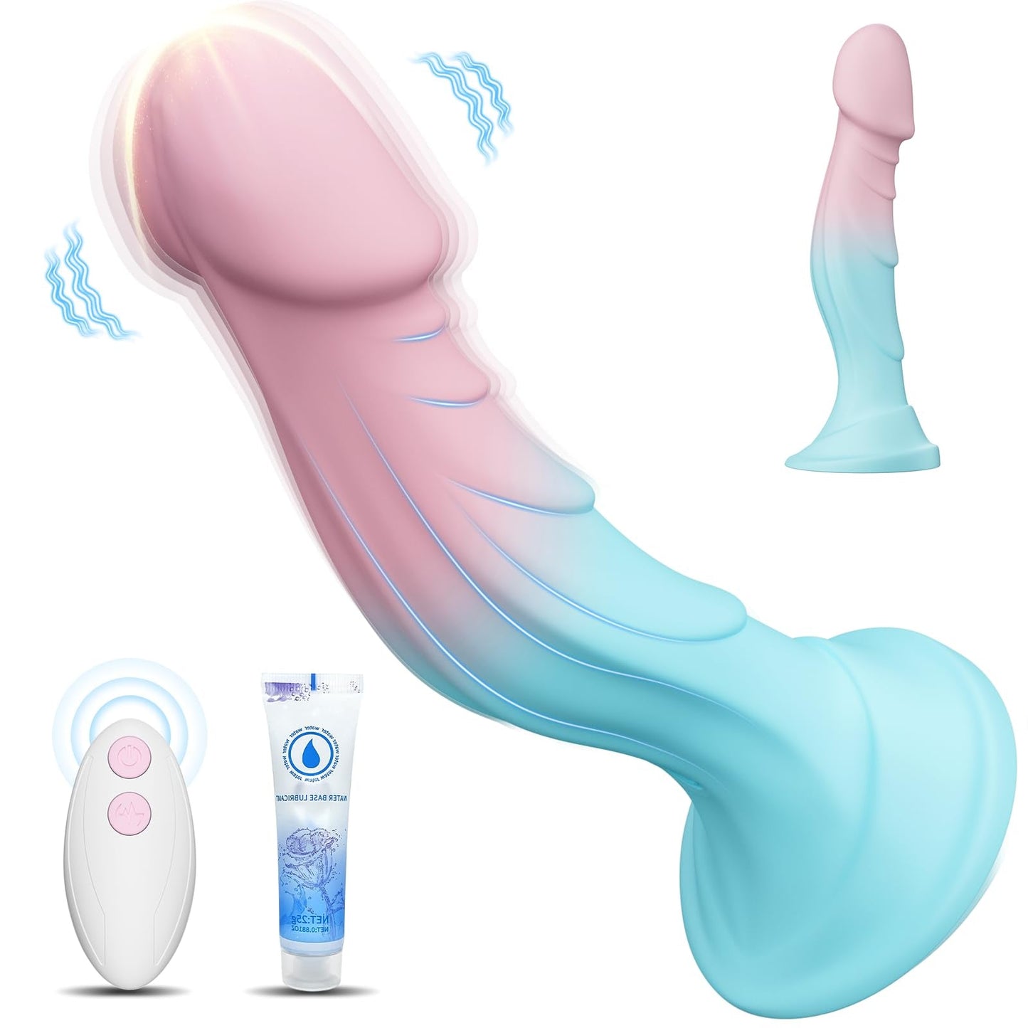 Consoladores realistas de silicona de 7,5" con ventosa para mujeres
