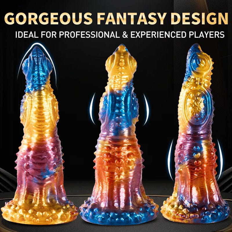 Consolador vibrador telescópico eléctrico Golden Phoenix colorido con control remoto