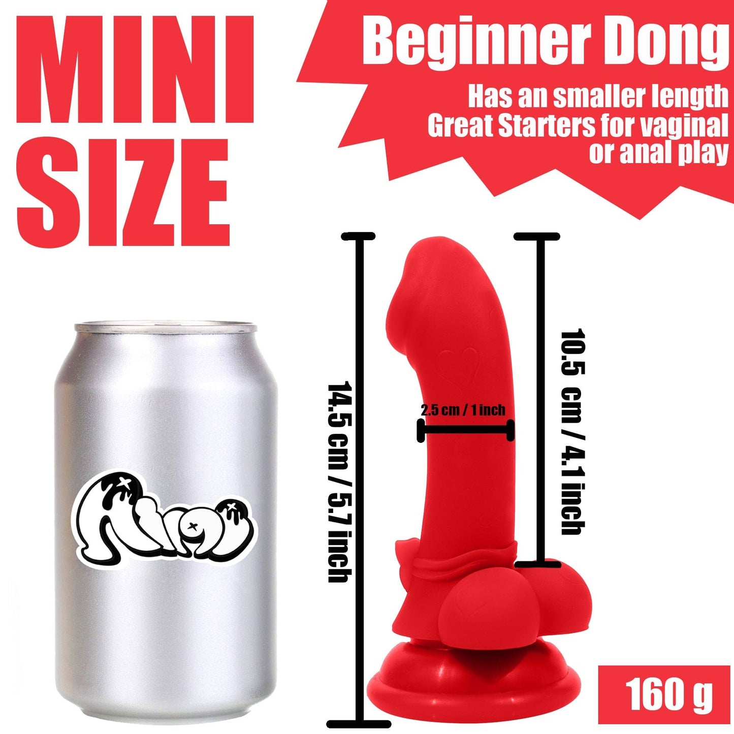 AIMITEX Mini consolador con lazo, masturbador femenino