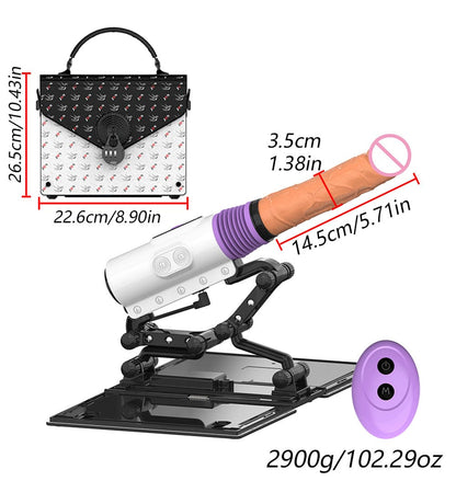 Leather Bag Machine X5x7 Sex Machine Masturbation Pumping Gun With Dildos