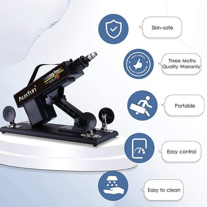 Máquina sexual automática con dispositivo de empuje y pistola con 6 accesorios