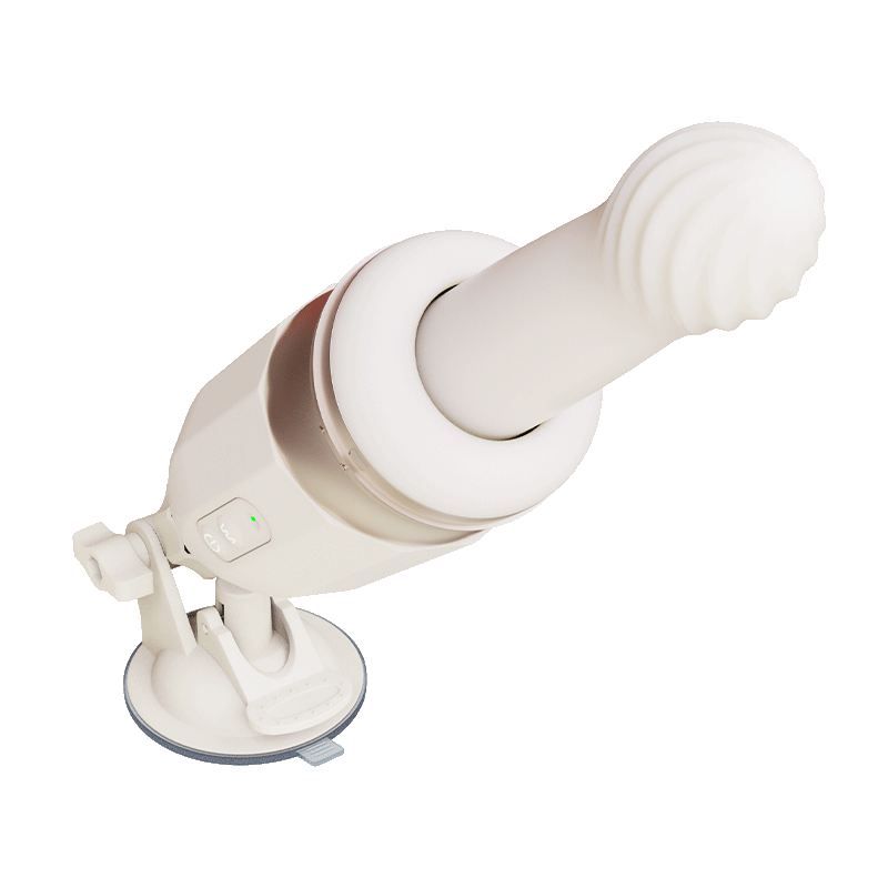 Máquina sexual con consolador telescópico y control por aplicación con ventosa manos libres 