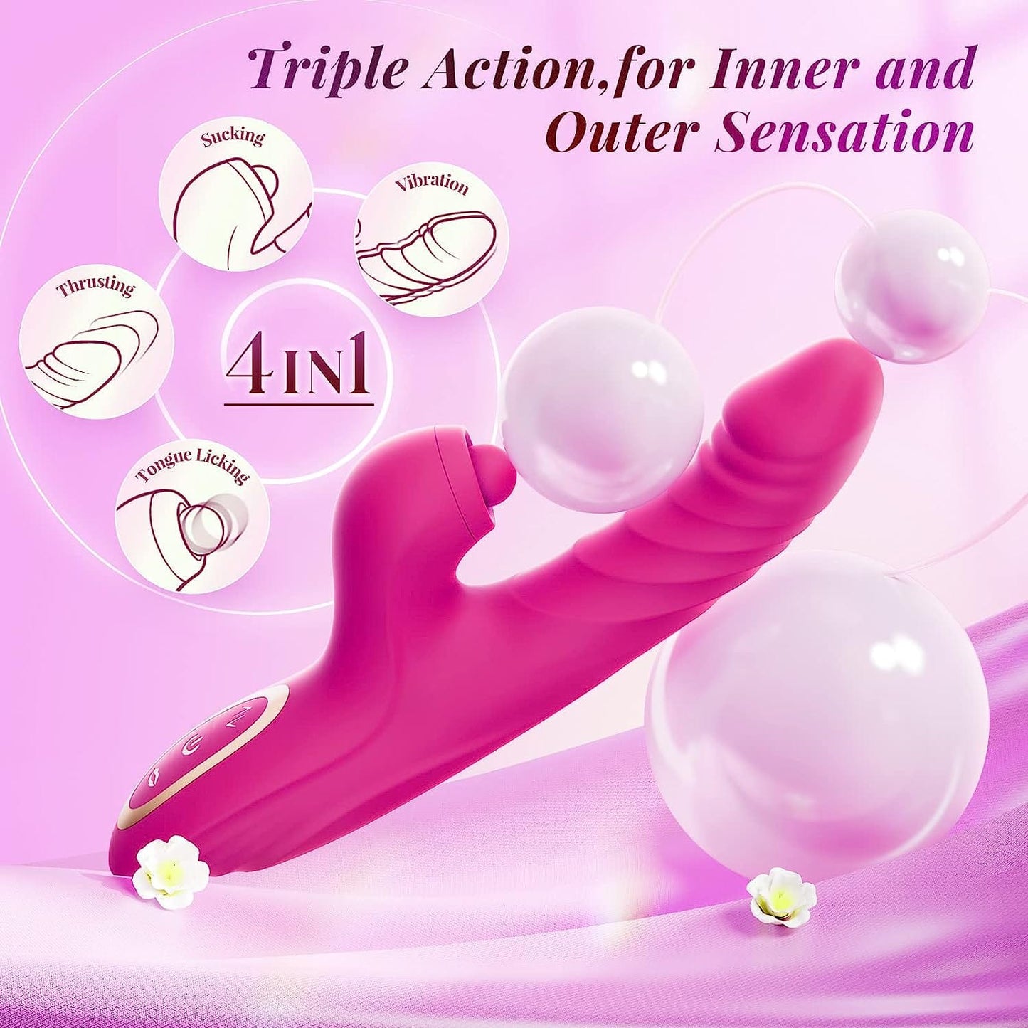 Puŝanta Dildo Kunikla Vibrilo G-punkta Vibrilo por Virinoj