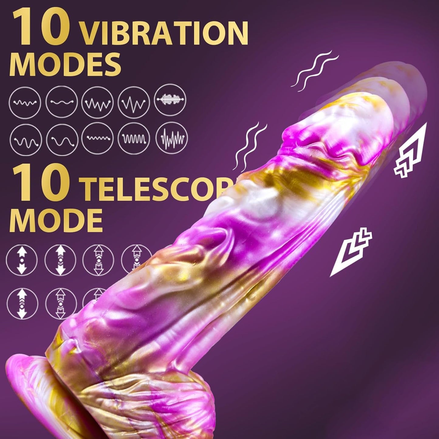 9-cola grandega monstra fantazia dildo puŝanta vibrilo