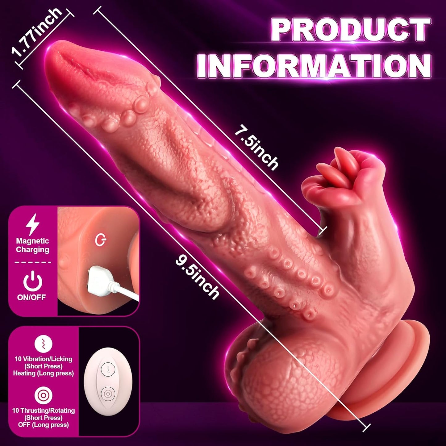 Snake Warrior 9.5-cola Puŝrotacia Svinganta Vibrilo kun Teleregilo
