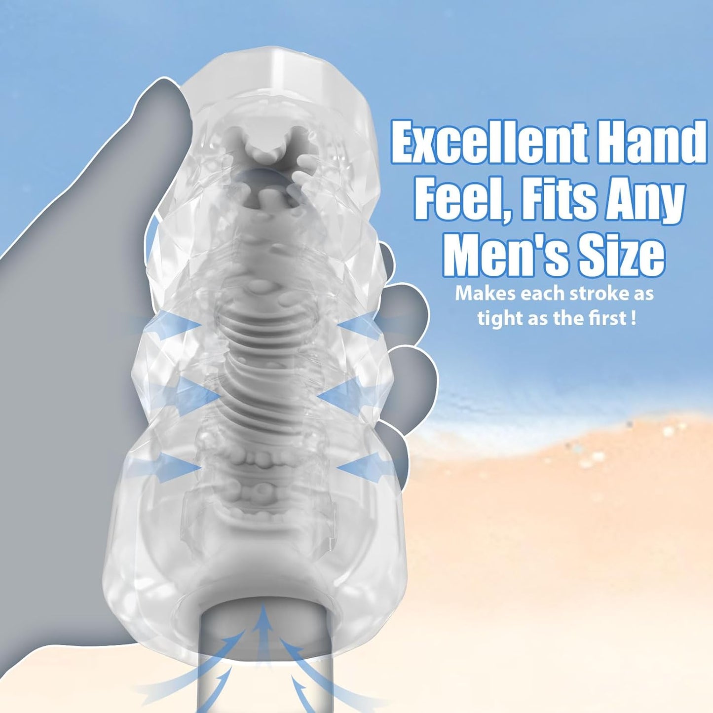 Masturbador masculino manual realista con textura 3D, 5 colores