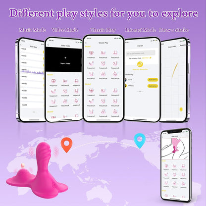 Sit-Ride Papilia G-punkta Vibra Kuseno kun APP-Kontrolo